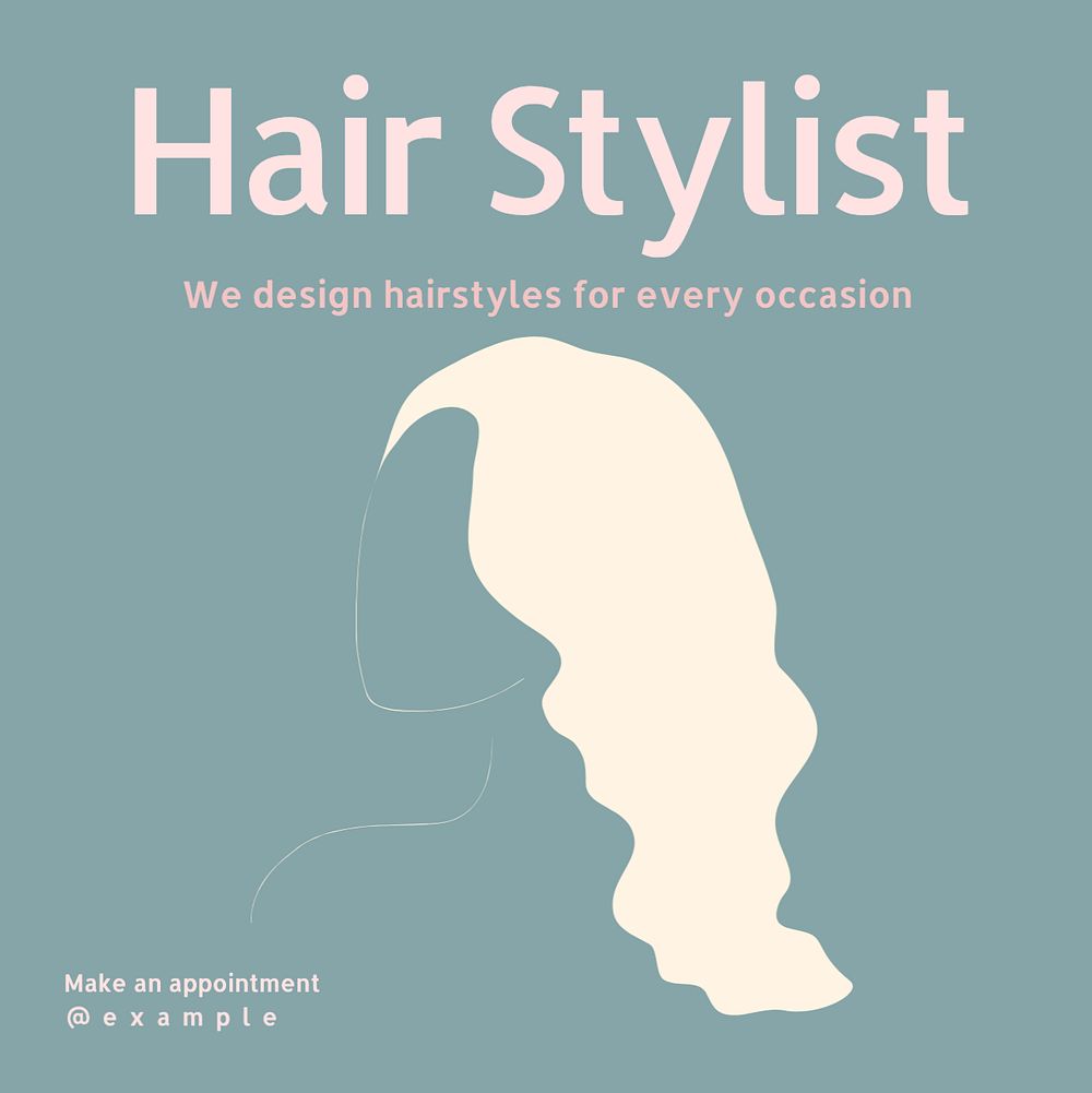 Hair stylist Instagram post template, editable text