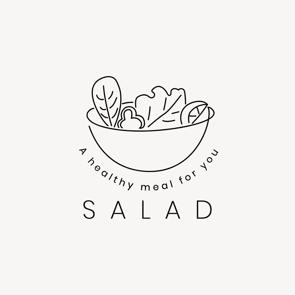 Salad logo template, editable text