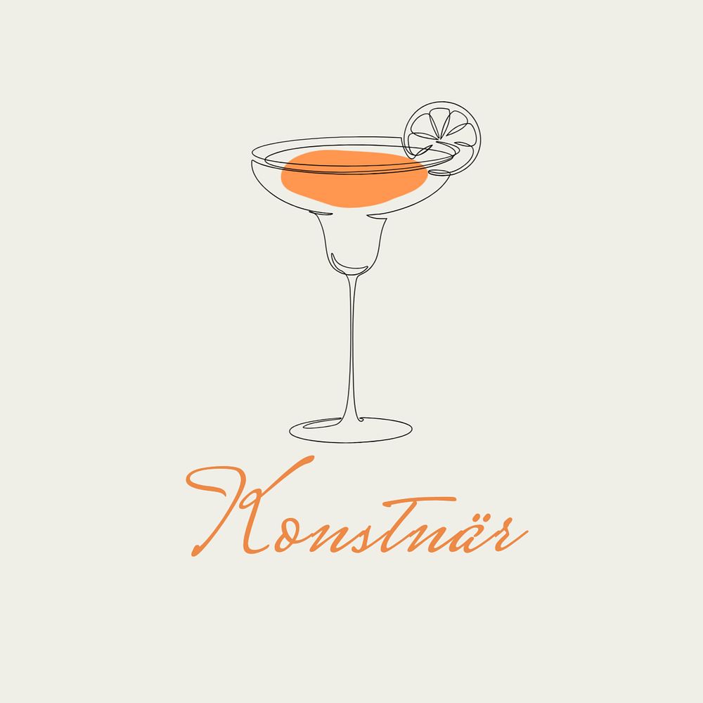 Cocktail bar logo template, editable text