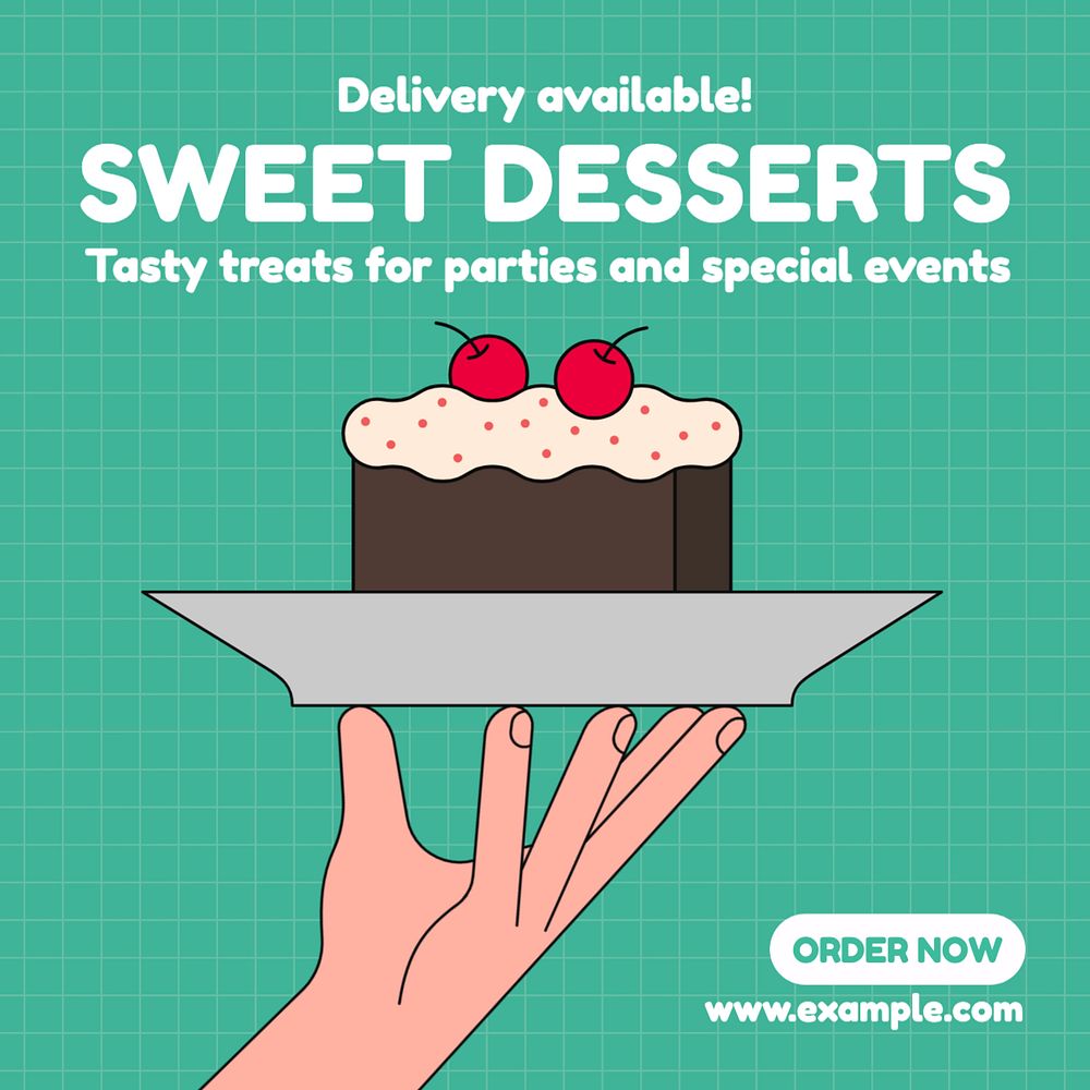 Sweet desserts Instagram post template, editable text