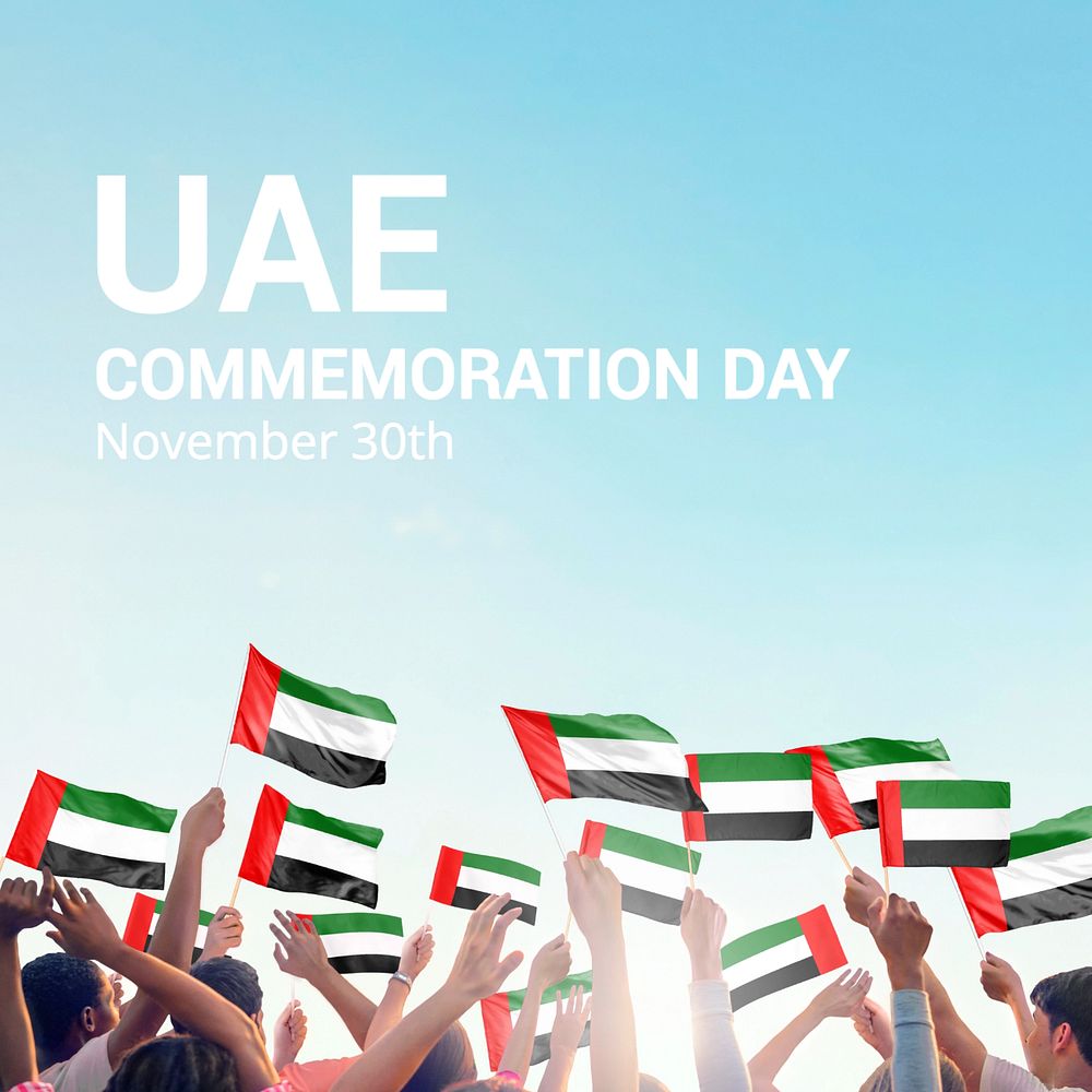 UAE commemoration day Instagram post template, editable design