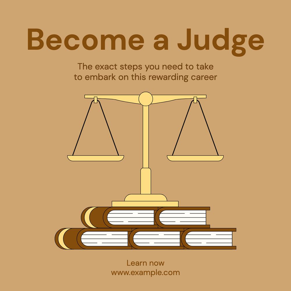 Become a judge Instagram post template, editable text