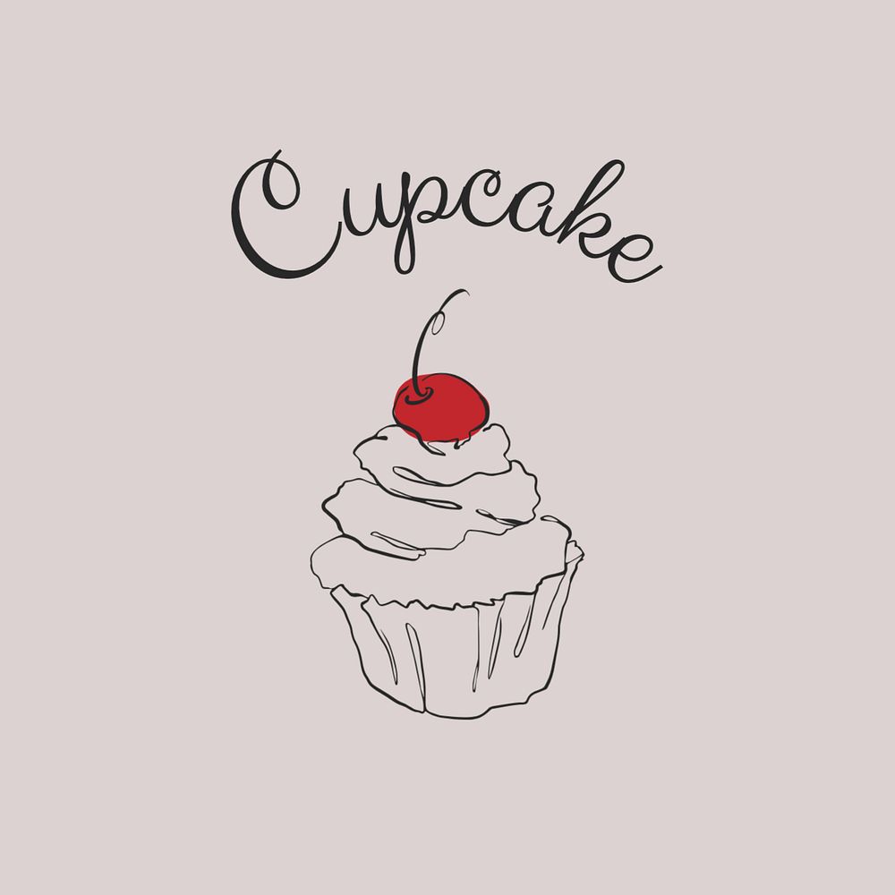 Cupcake shop logo template, editable text