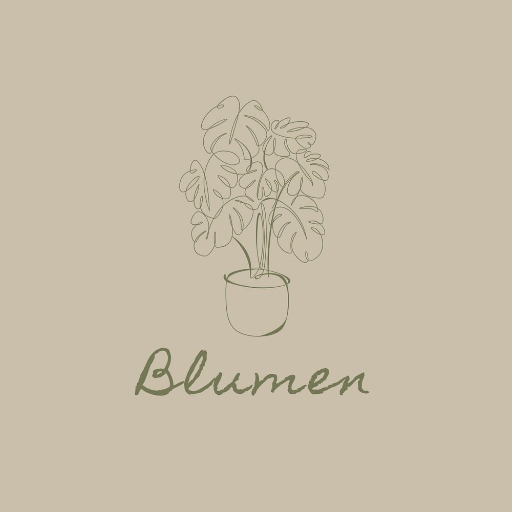 Plant shop logo template, editable text