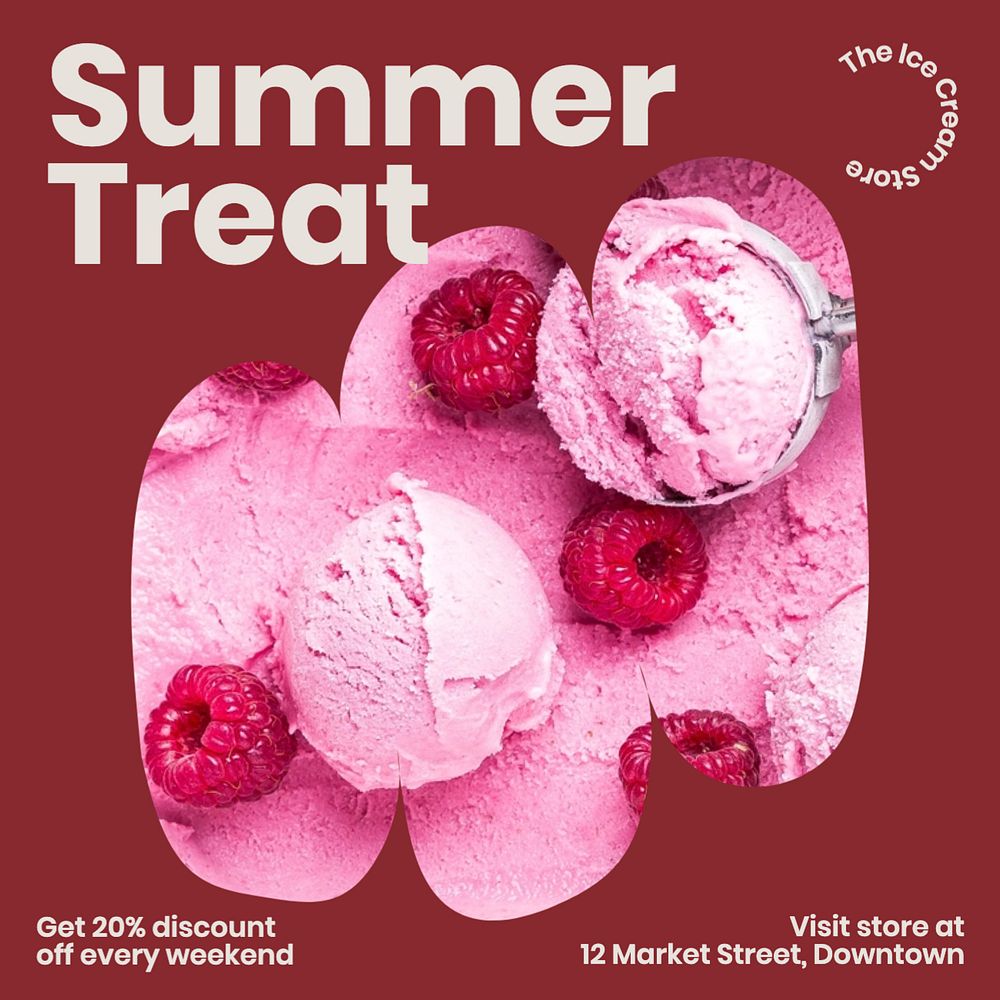 Summer treat  Instagram post template, editable text