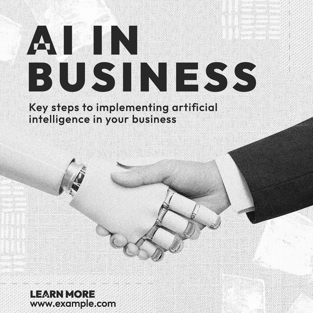 AI in business Instagram post template, editable text