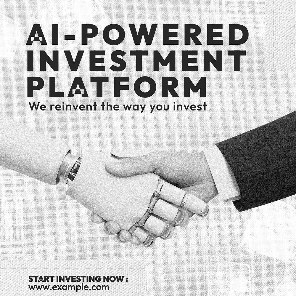 AI investment platform Instagram post template, editable text