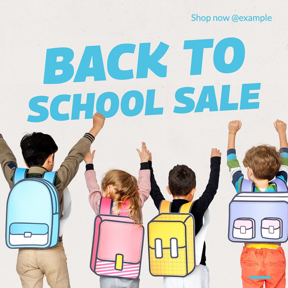 Back-to-school sale  Instagram post template, editable text