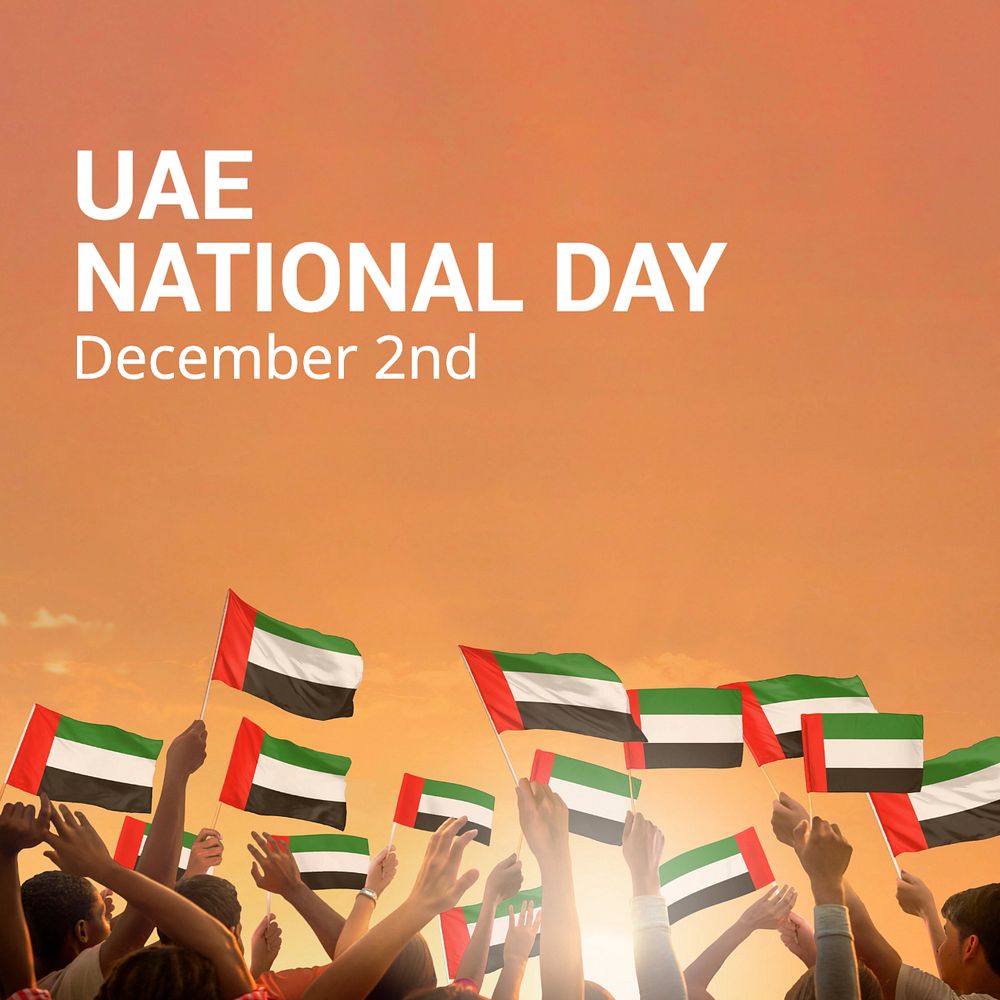 UAE national day Instagram post template, editable design