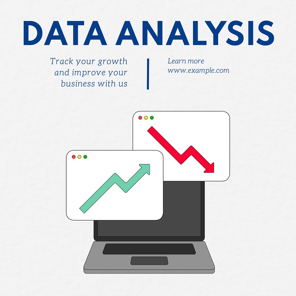 Data analysis Instagram post template, editable text