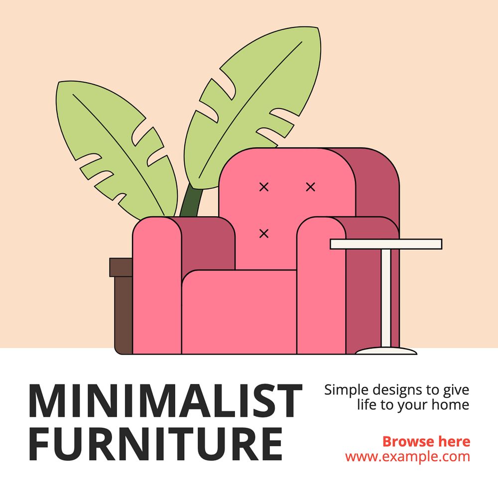 Minimalist furniture Instagram post template, editable text