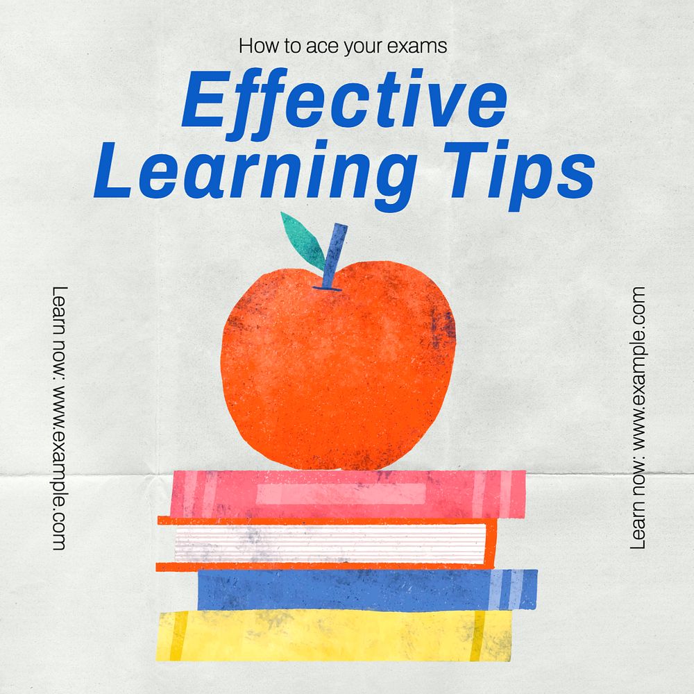 Learning tips Instagram post template, editable text