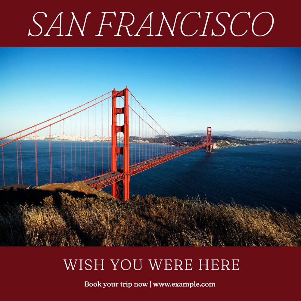 San Francisco Instagram post template, editable text