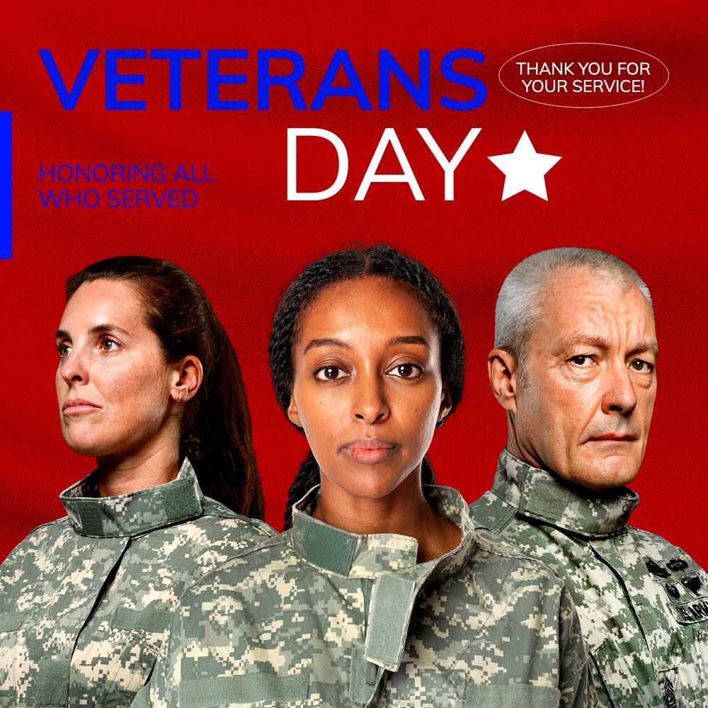 Veterans day Instagram post template, editable text