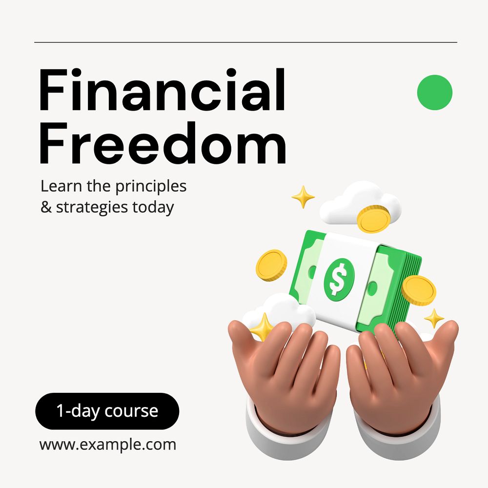 Financial freedom  Instagram post template, editable text