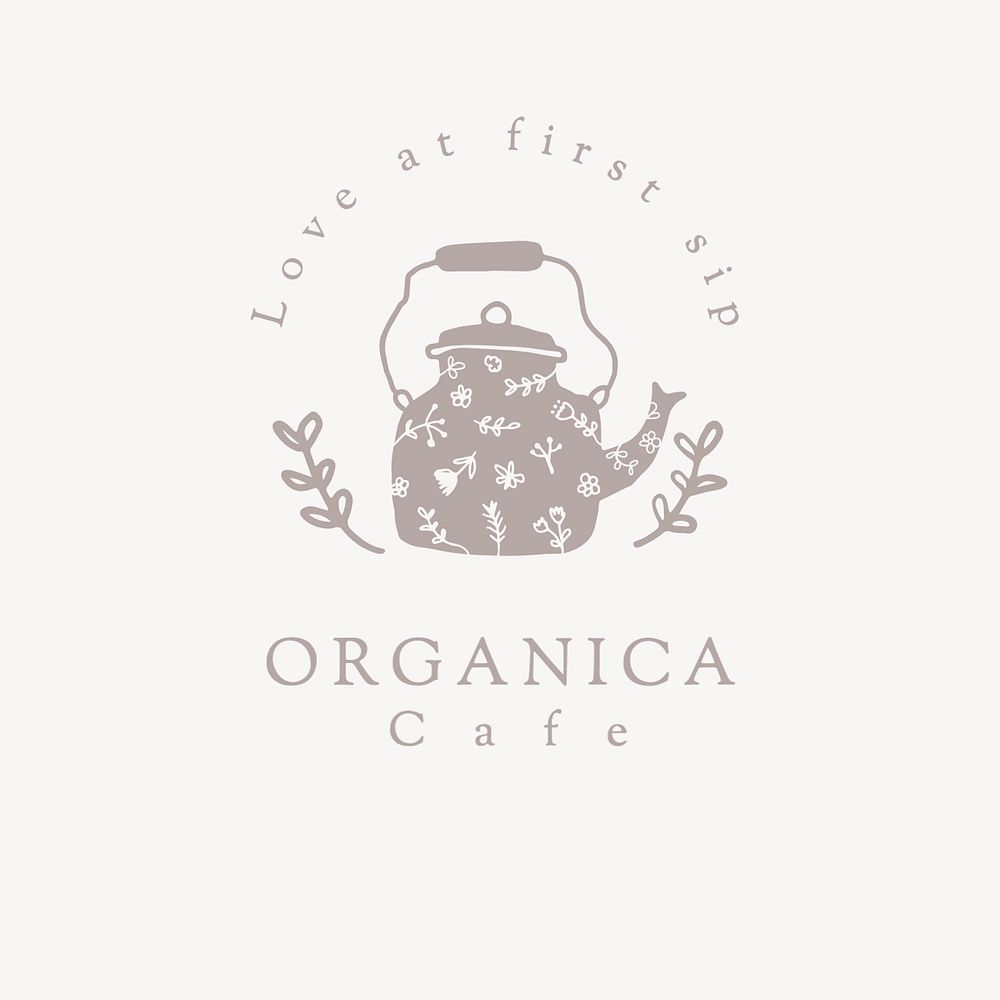 Cafe logo template, editable text