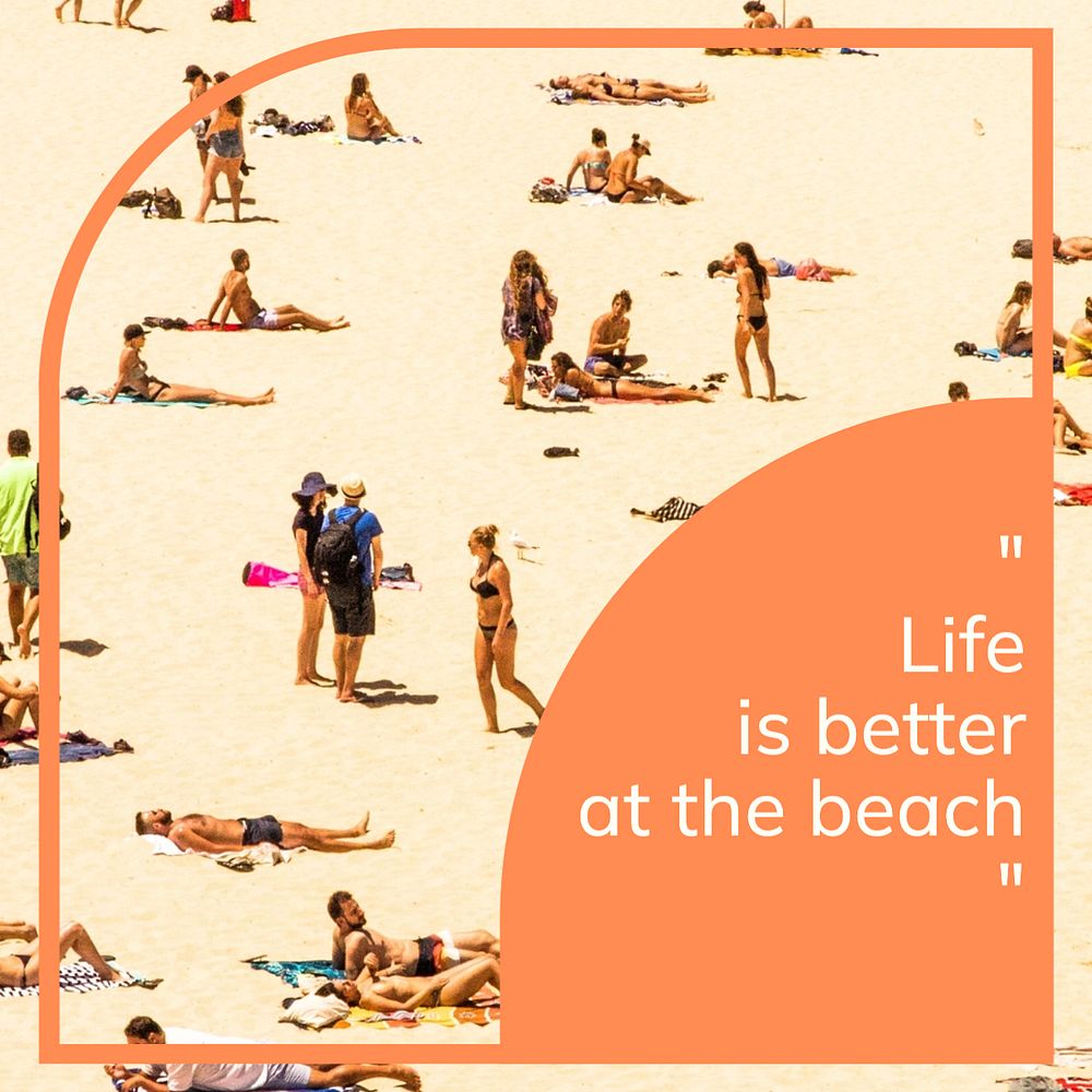 Beach  Instagram post template, editable text