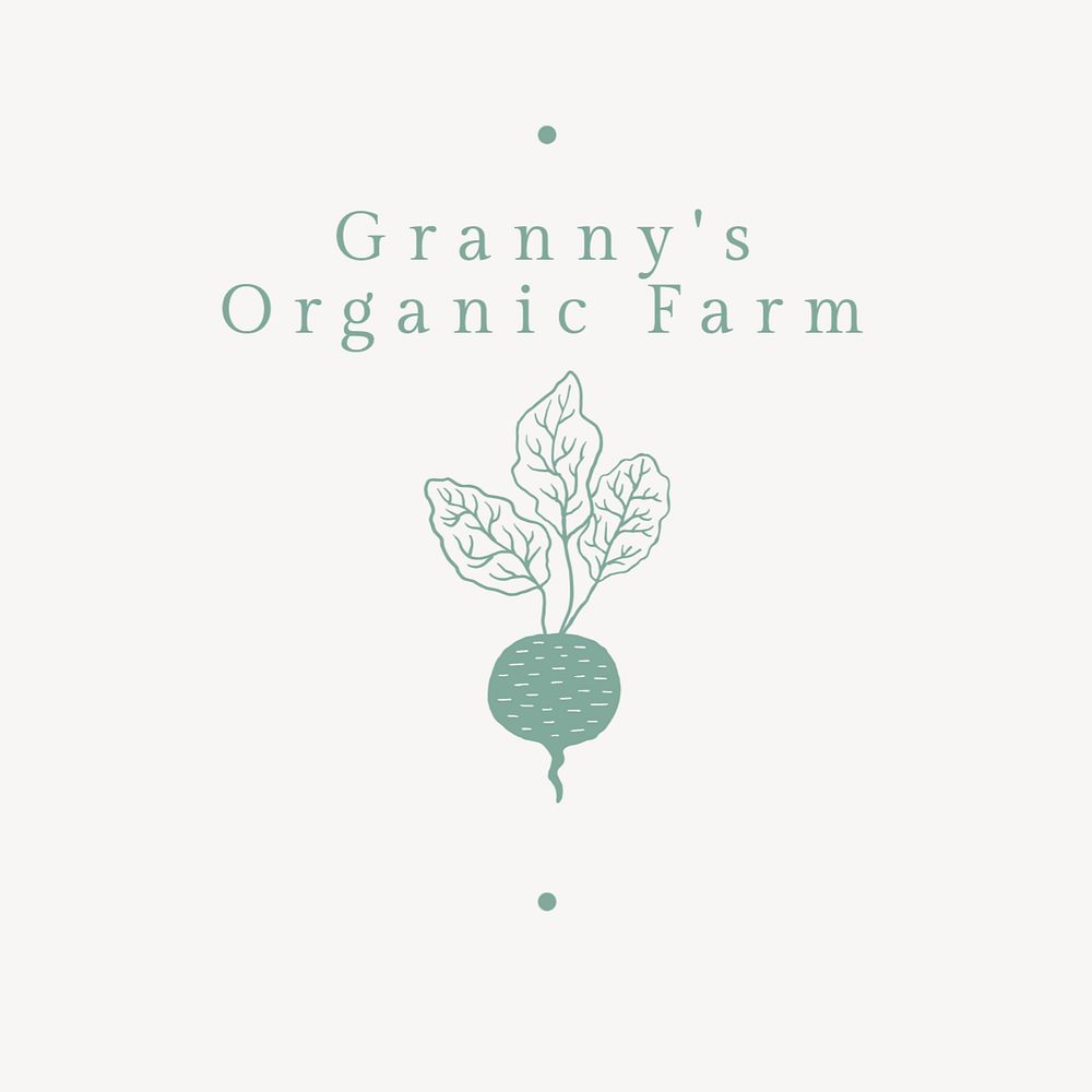 Organic farm logo template, editable text