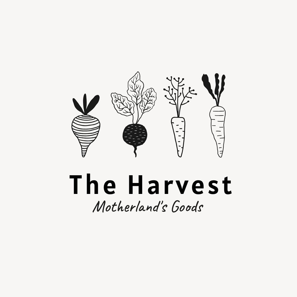 The Harvest logo template, editable text