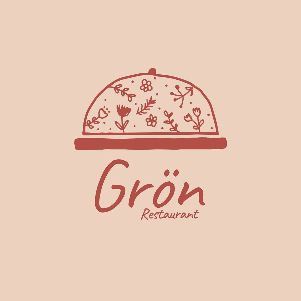 Restaurant logo template, editable text