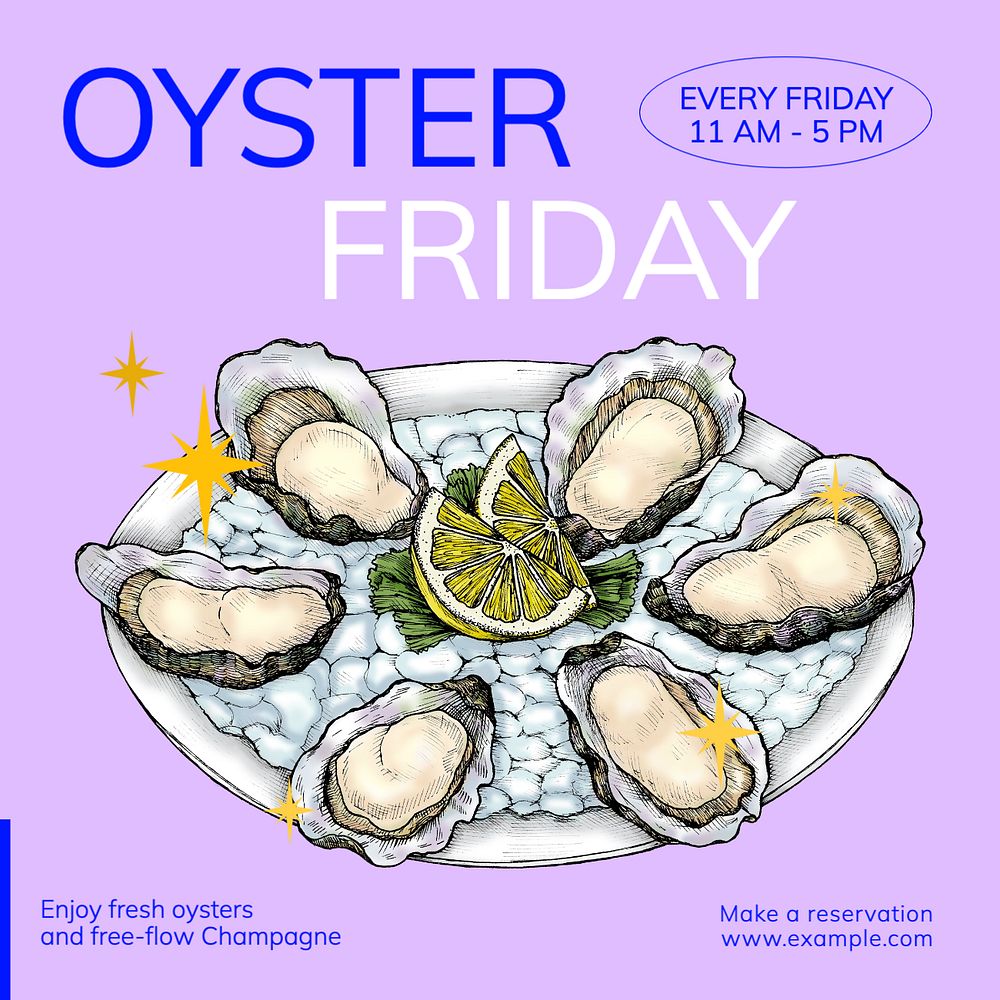 Oyster Friday Instagram post template, editable text