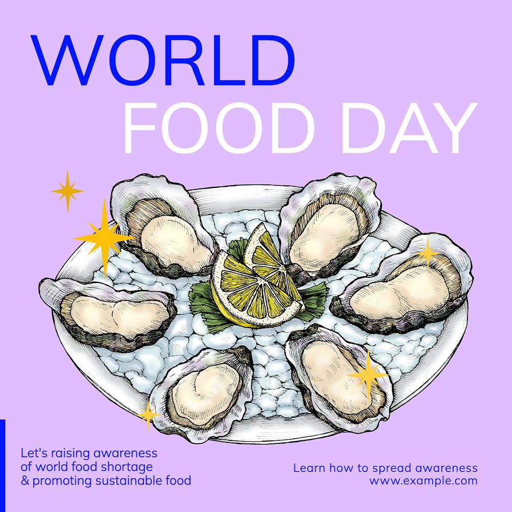 World food day Instagram post template, editable text