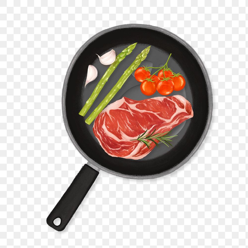 Homemade beef steak, png food illustration, editable design