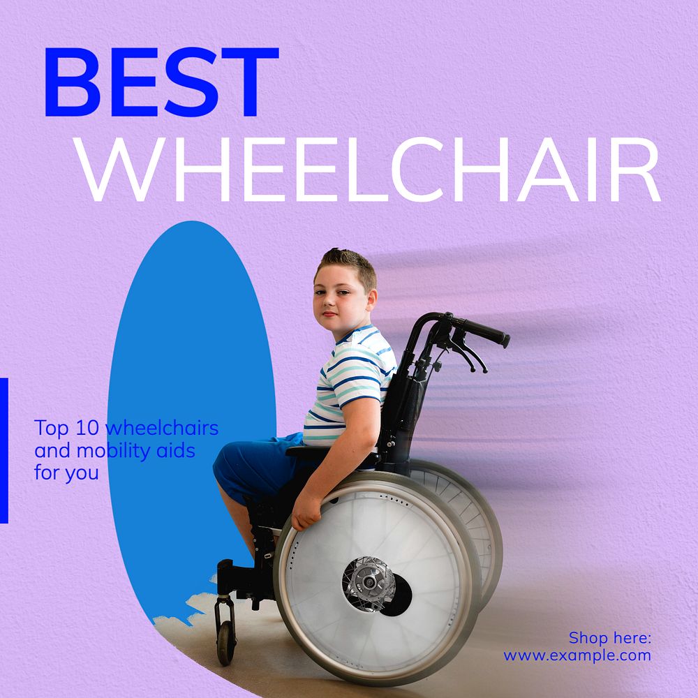 Wheelchair Instagram post template, editable text