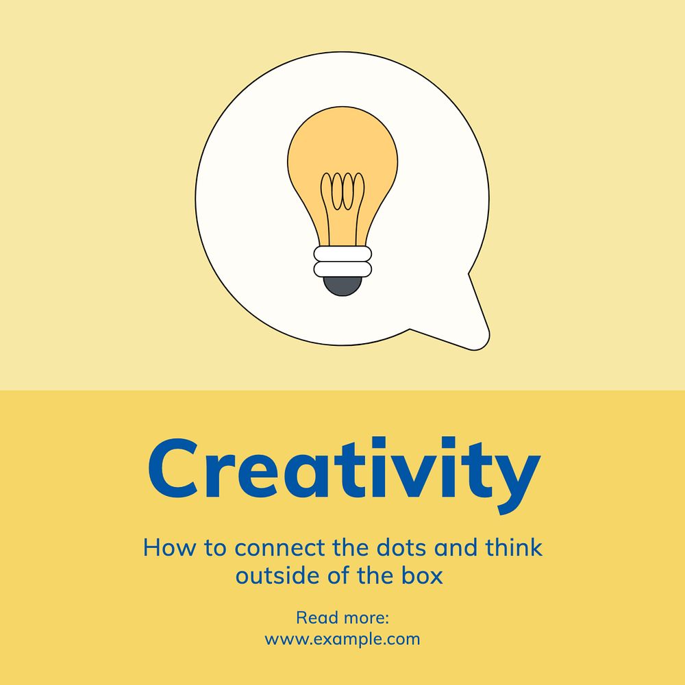 Creativity Instagram post template, editable text