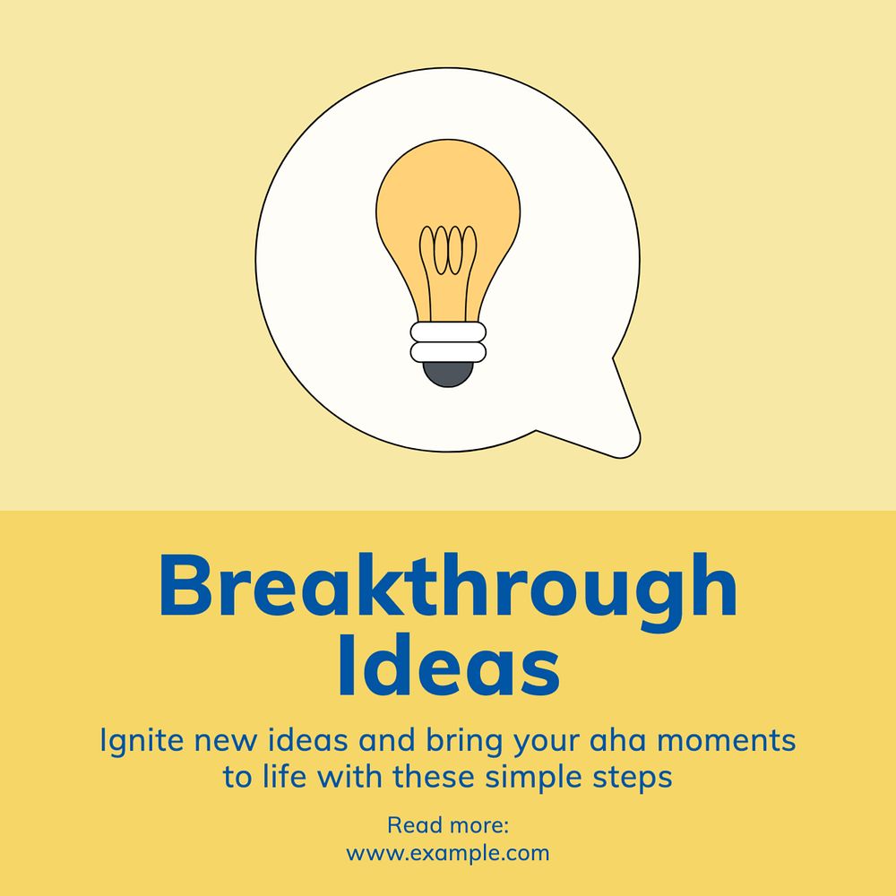 Breakthrough ideas Instagram post template, editable text