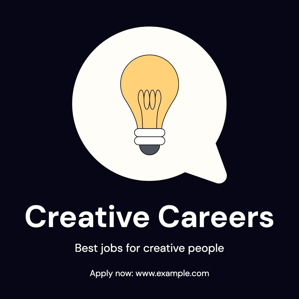 Creative careers Instagram post template, editable text