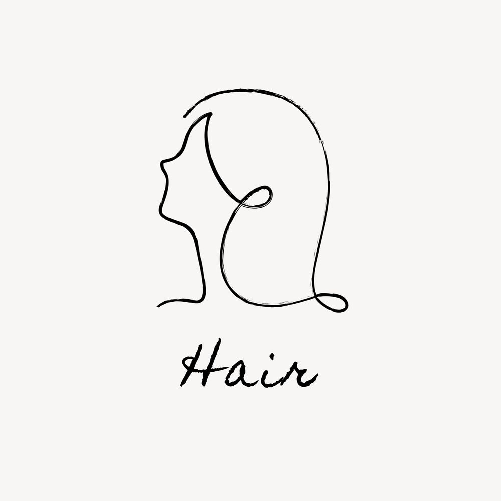 Hair salon editable logo, minimal line art design