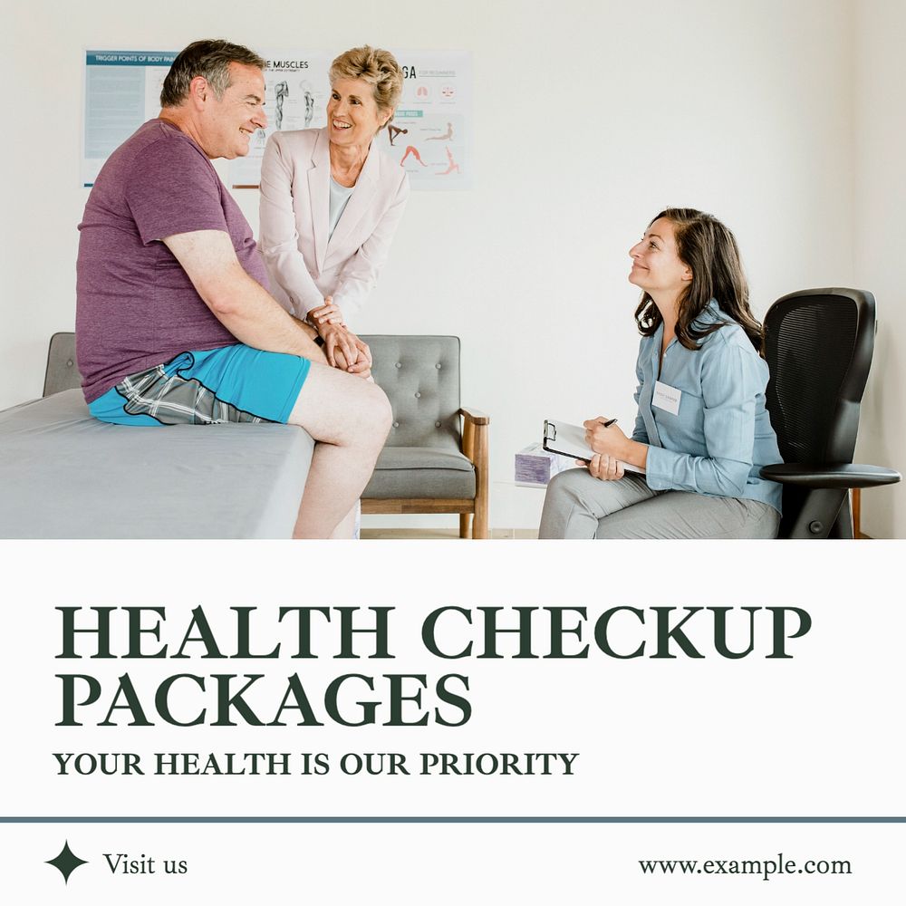 Health checkup packages Instagram post template, editable text