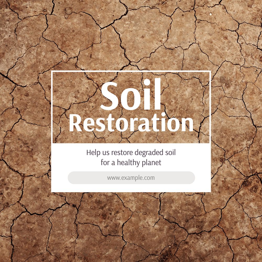 Soil restoration Instagram post template, editable text