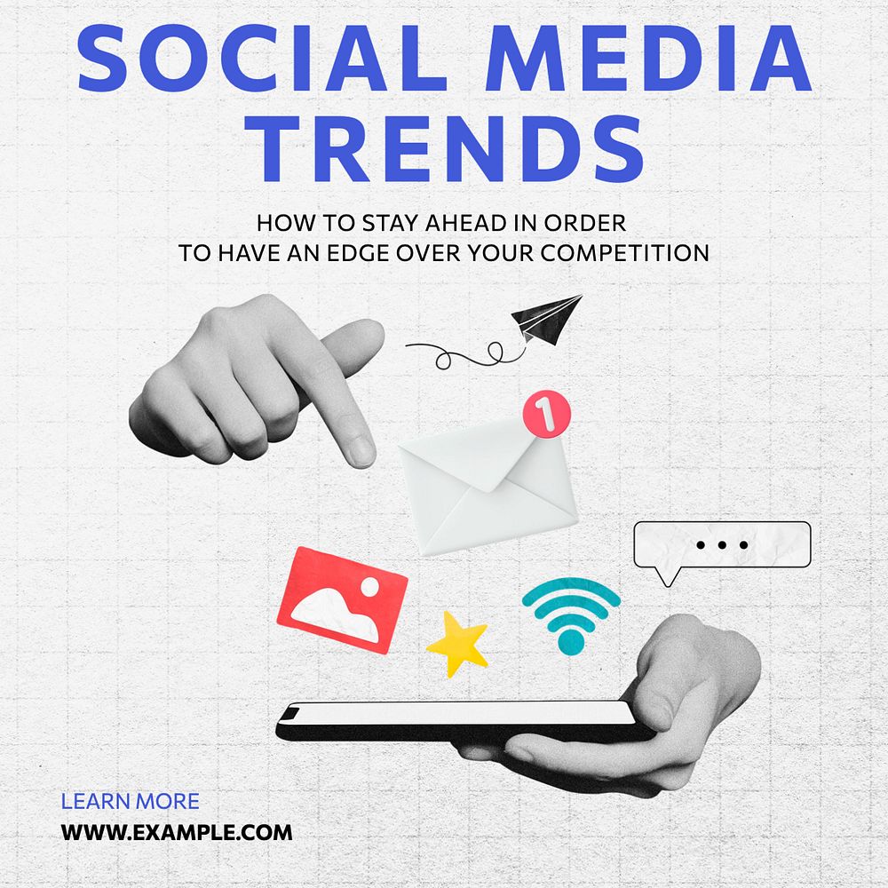 Social media trends Instagram post template, editable text