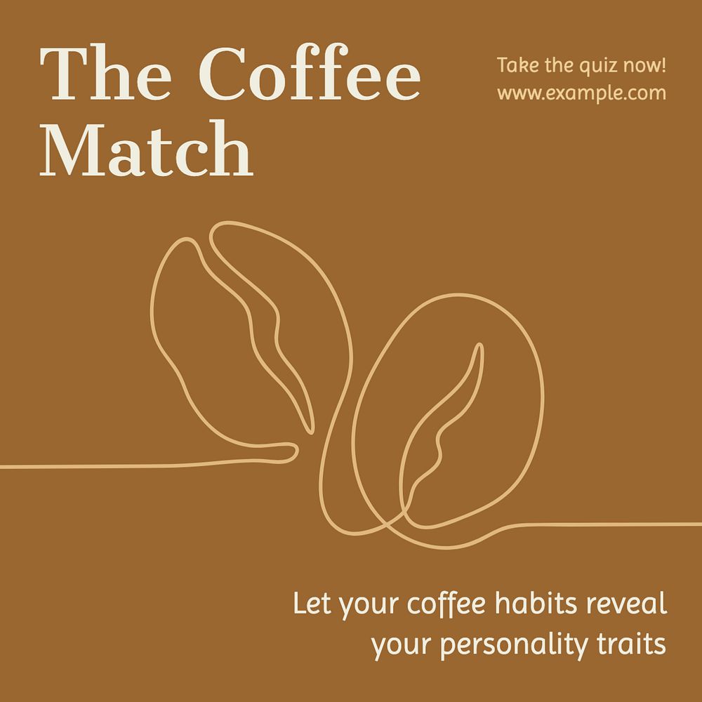 The coffee match Instagram post template, editable text