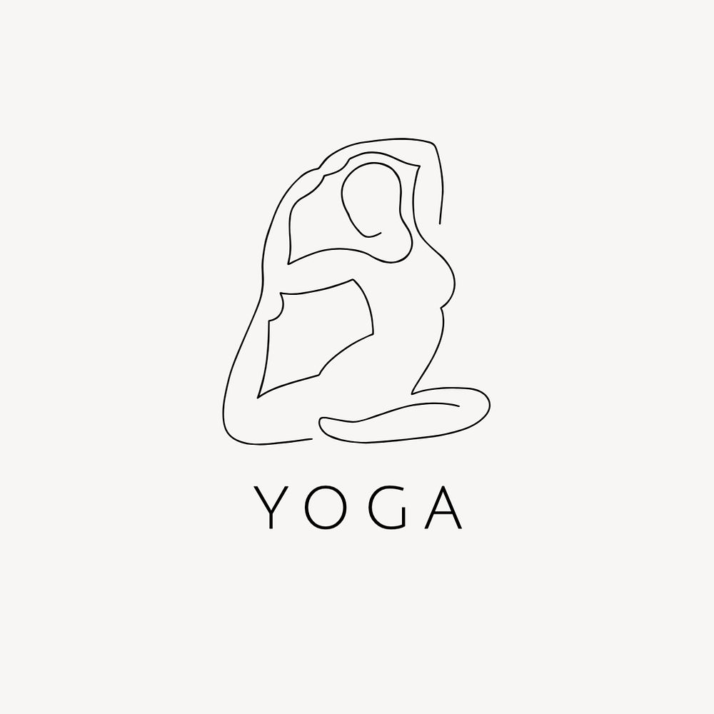 Yoga studio editable logo, minimal line art design