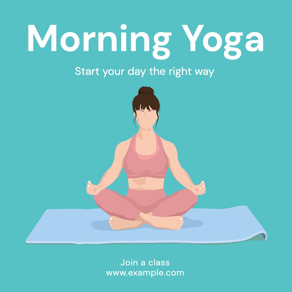 Morning yoga Instagram post template, editable text