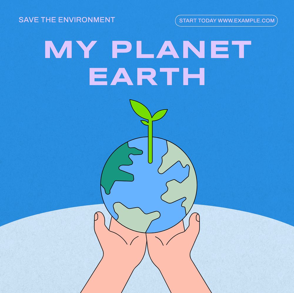 Environmentally friendly Instagram post template, editable text