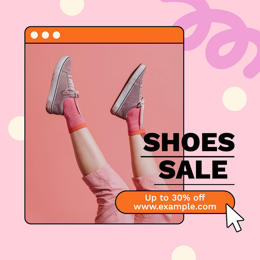 Shoes sale Instagram post template, editable text