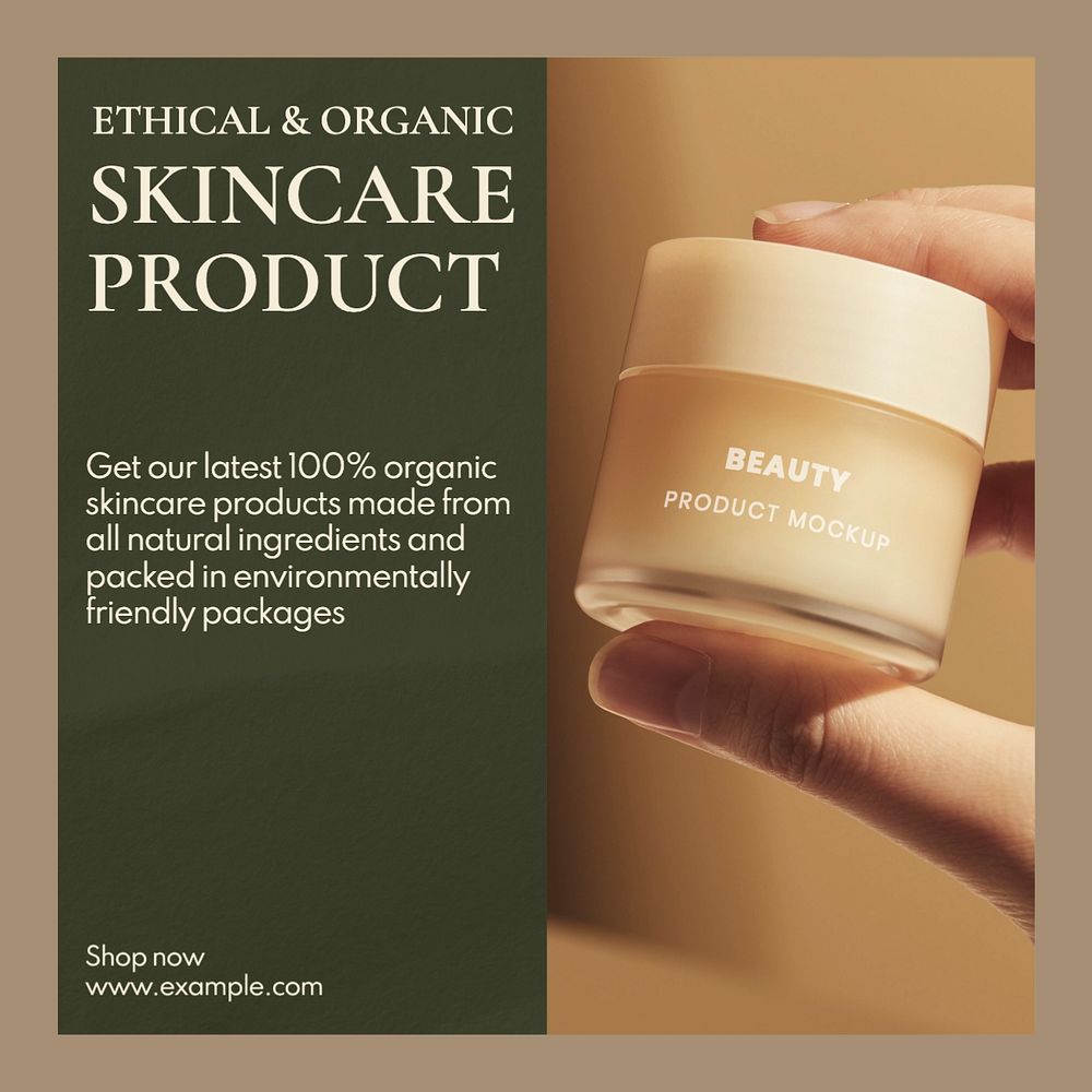 Skincare product Instagram post template, editable text