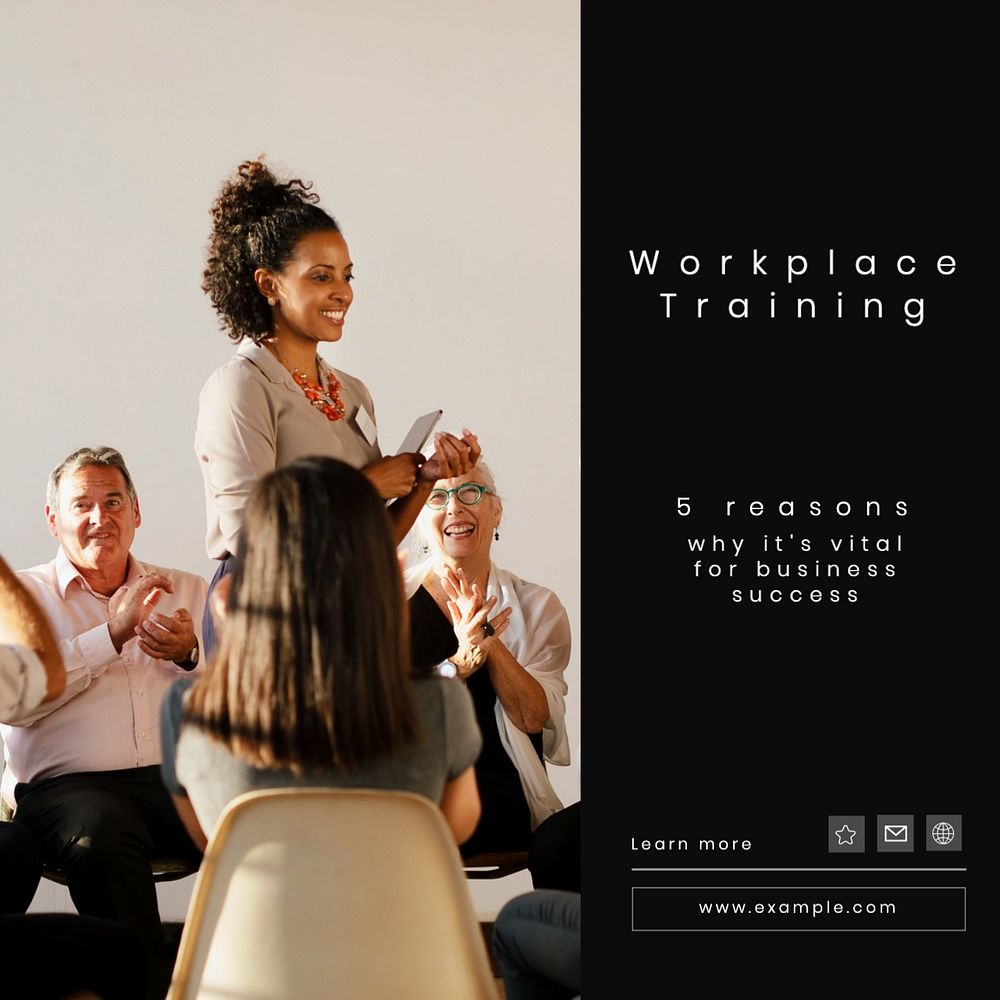 Workplace training Instagram post template, editable text