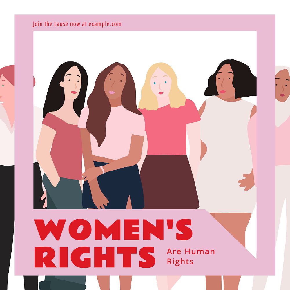 Women's rights  Instagram post template, editable text