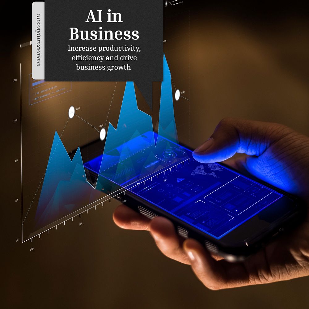 AI in business Instagram post template, editable text