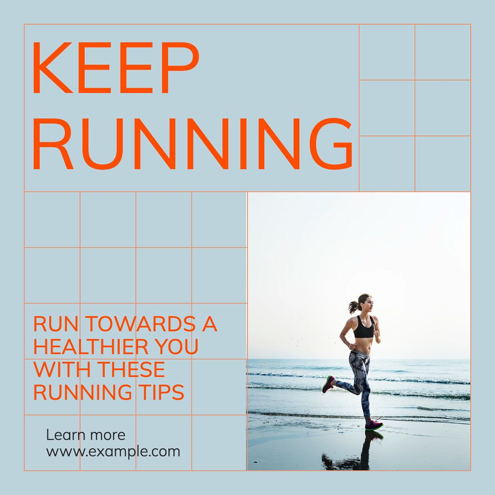 Keep running Instagram post template, editable text