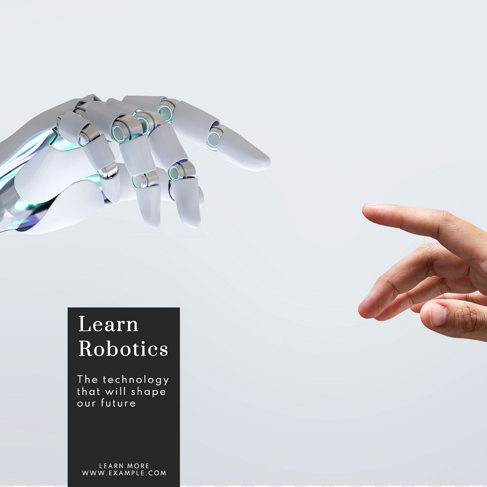 Learn robotics Instagram post template, editable text