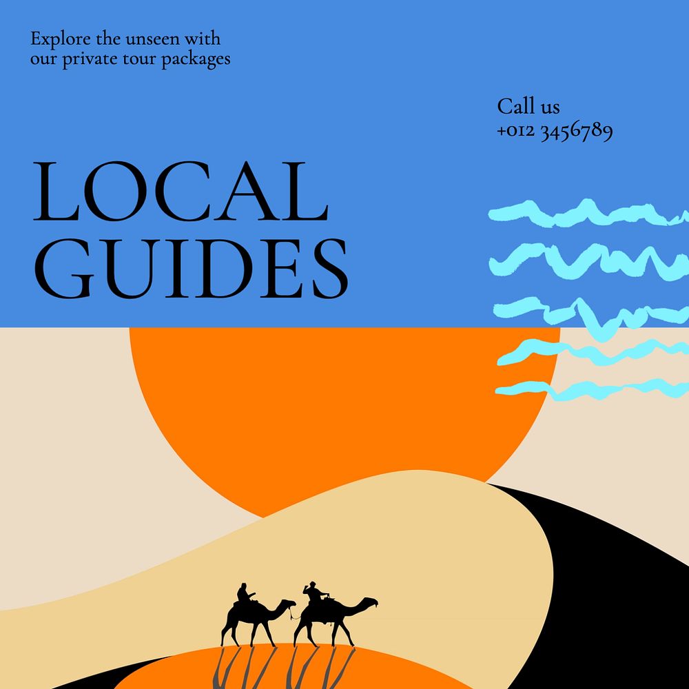 Local guides  Instagram post template, editable text