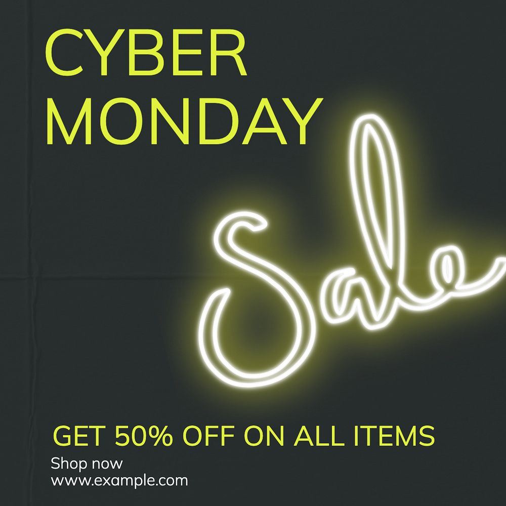 Cyber Monday Instagram post template, editable text