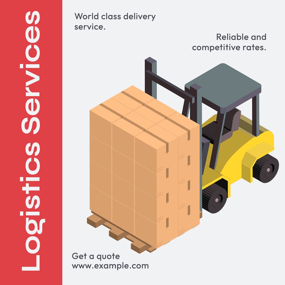 Logistic services Instagram post template, editable text