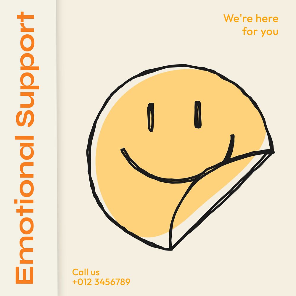 Emotional support Instagram post template, editable text